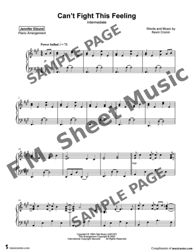 Can't Fight This Feeling (Intermediate Piano) By REO Speedwagon - F.M